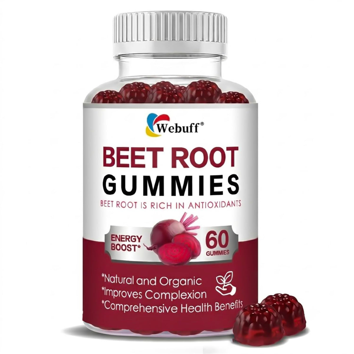 Gummies de betterave Webuff, 500mg, vue de face