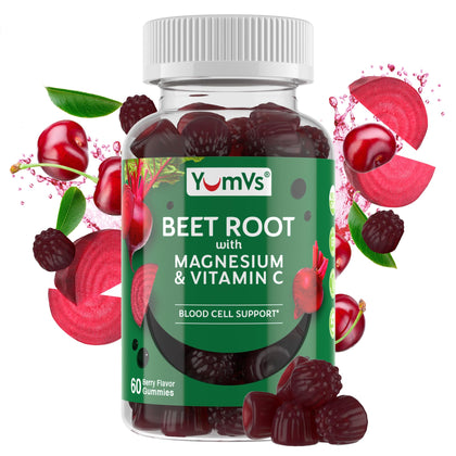 Gummies de betterave YUM-V'S saveur baie vue de face