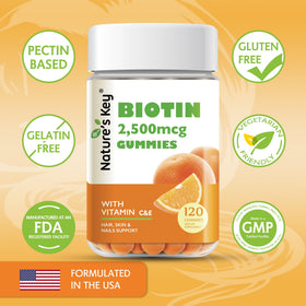 Gummies de Biotine Nature's Key avec packaging