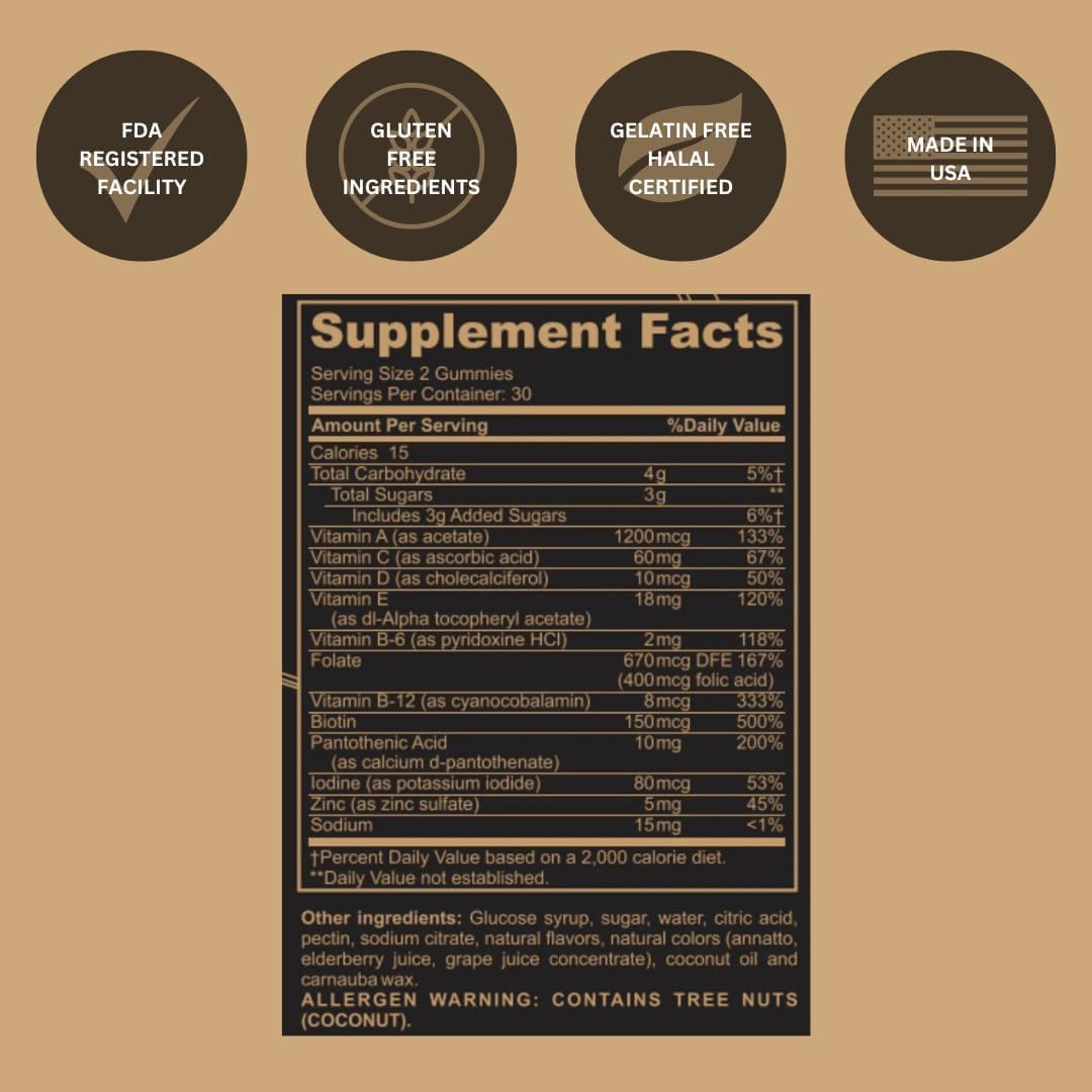 Gummies de Black Girl Vitamins sur une table en bois