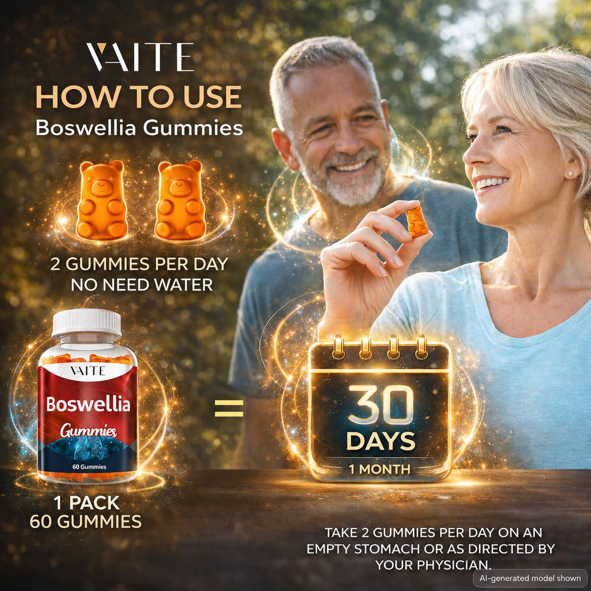 Gummies de Boswellia Serrata VAITE sur une table