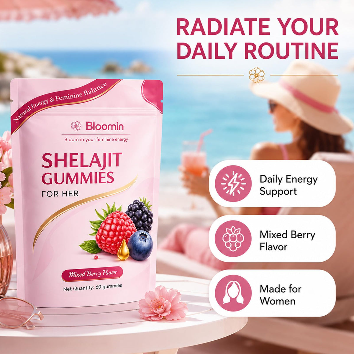 Gummies de Botanic Vault dans un tiroir de bureau