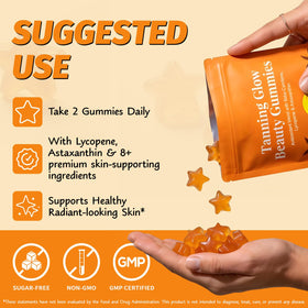 Gummies de Bronzage ADSBJUX avec étiquette vegan et sans sucre