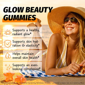 Gummies de Bronzage ADSBJUX avec L-tyrosine et bêta-carotène