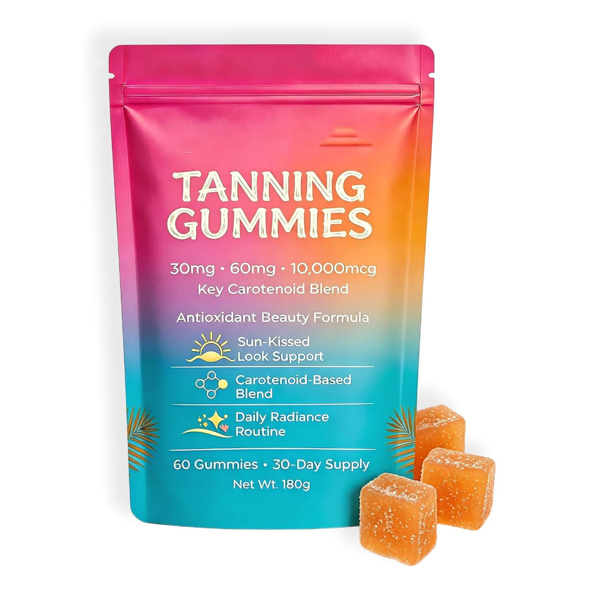 Gummies de Bronzer UBIETY 60 pcs avec emballage avant