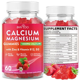 Gummies de Calcium BVIVLOO 1000mg avec Vitamine D3 et K2, vue de face
