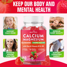 Gummies de Calcium BVIVLOO, ingrédients principaux sur l'emballage