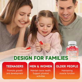 Gummies de Calcium Citrate GrnLife, couleur fraise