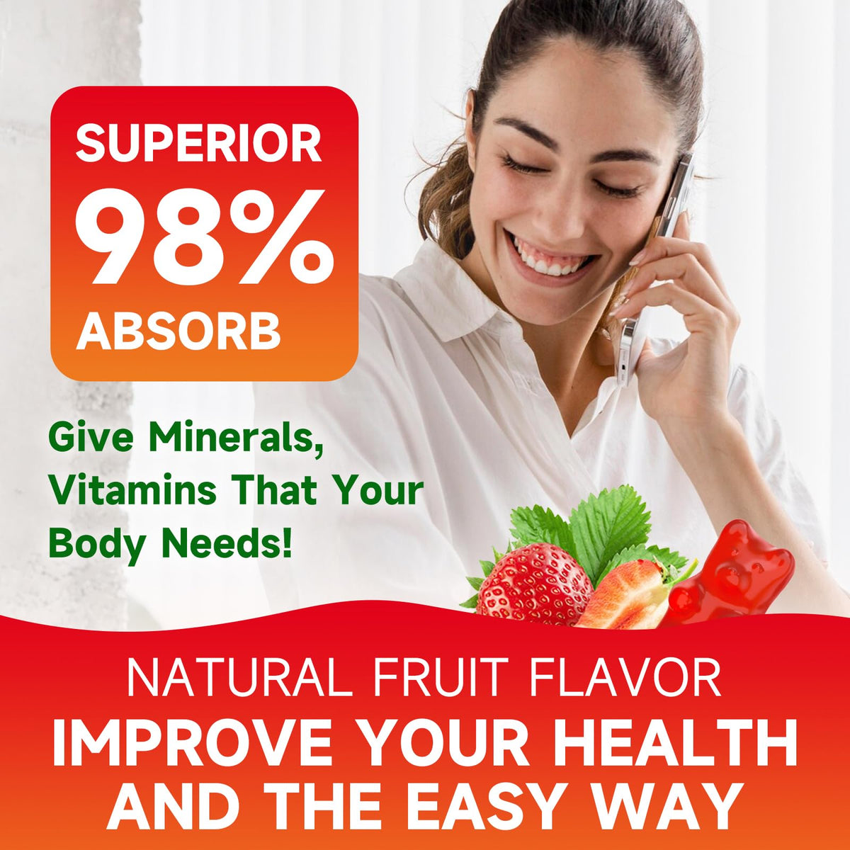 Gummies de Calcium Citrate GrnLife, présentation en portion
