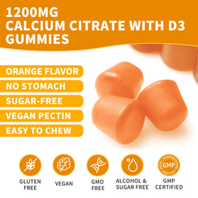 Gummies de calcium citrate Herbance, en gros plan sur la texture