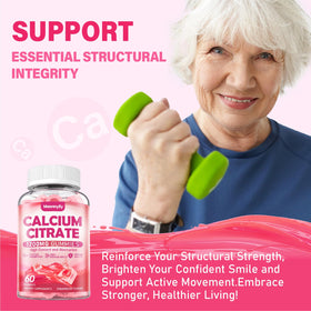 Gummies de calcium citrate Maennyliy sur une table en bois