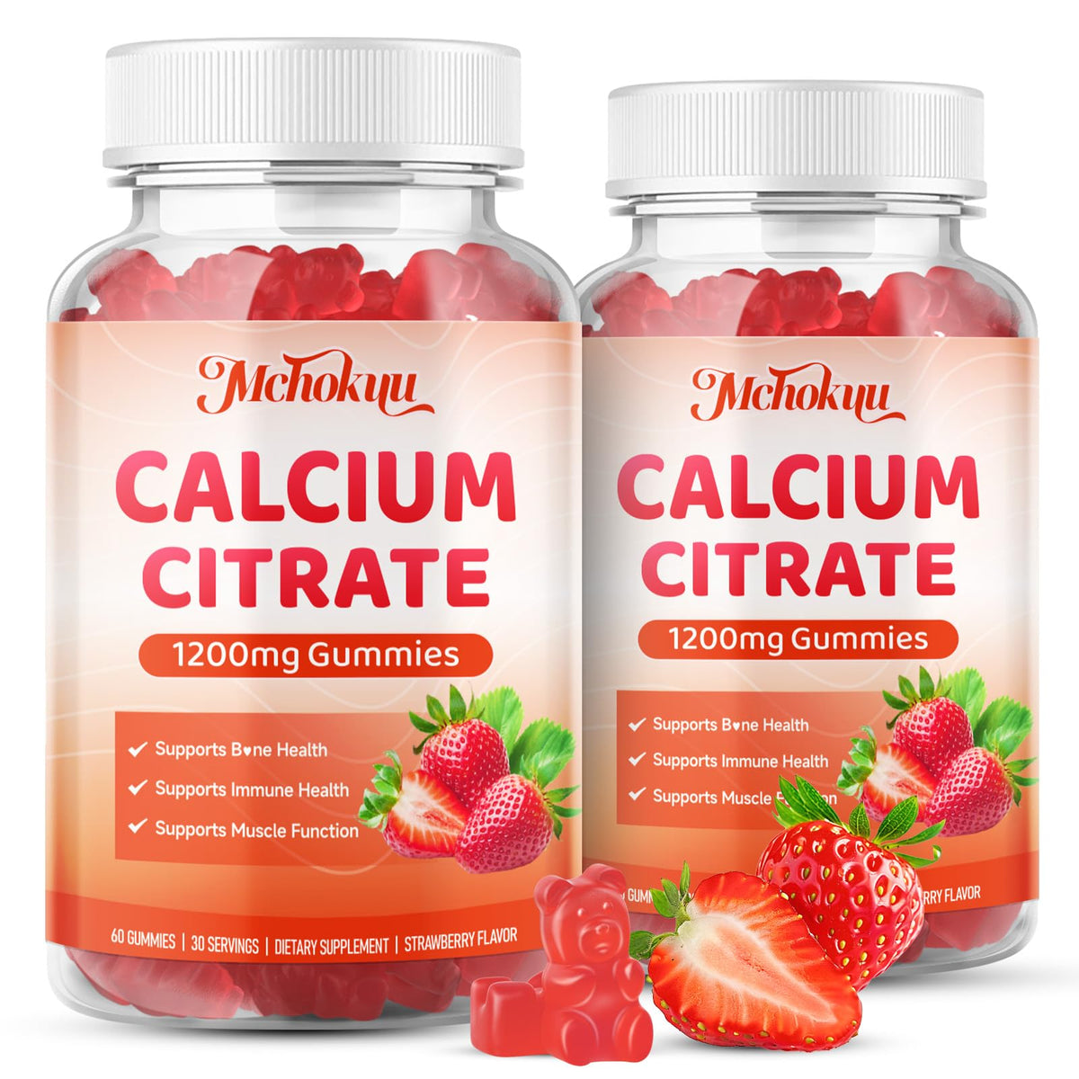 Gummies de Calcium Citrate Mchokuu sur une table