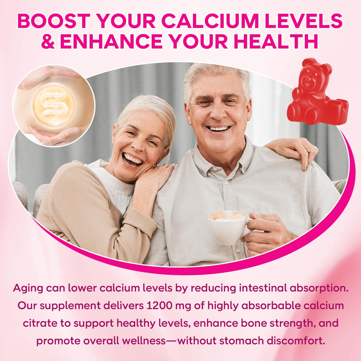 Gummies de calcium citrate Saajoor 1200 mg, prise en main