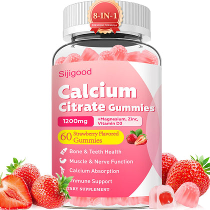 Gummies de Calcium Citrate Sijigood sans sucre, vue de face