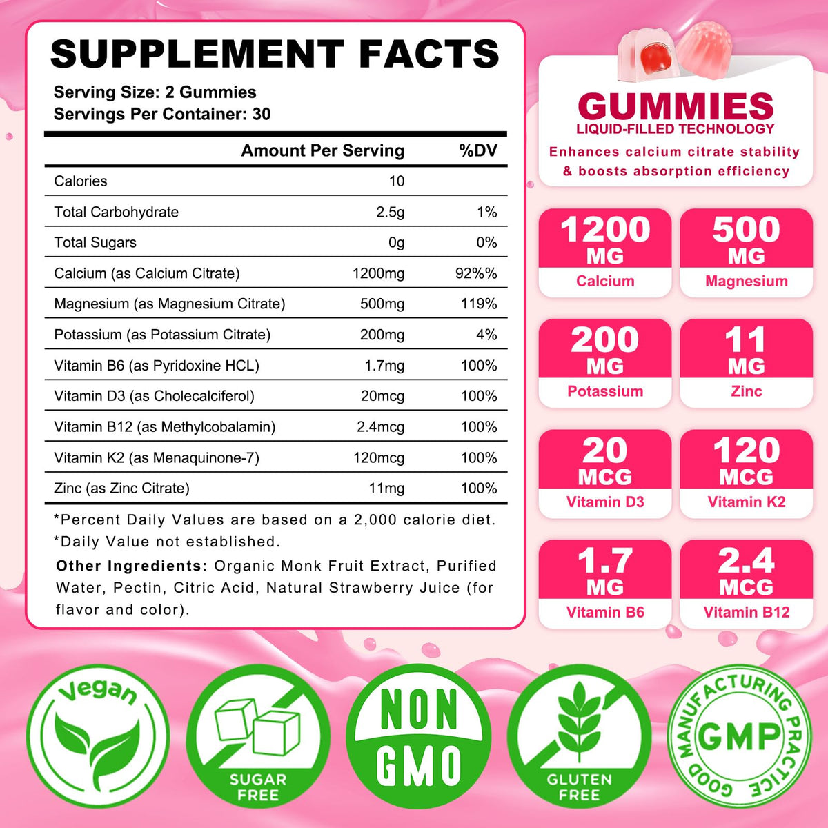 Gummies de Calcium Citrate Sijigood sur une table