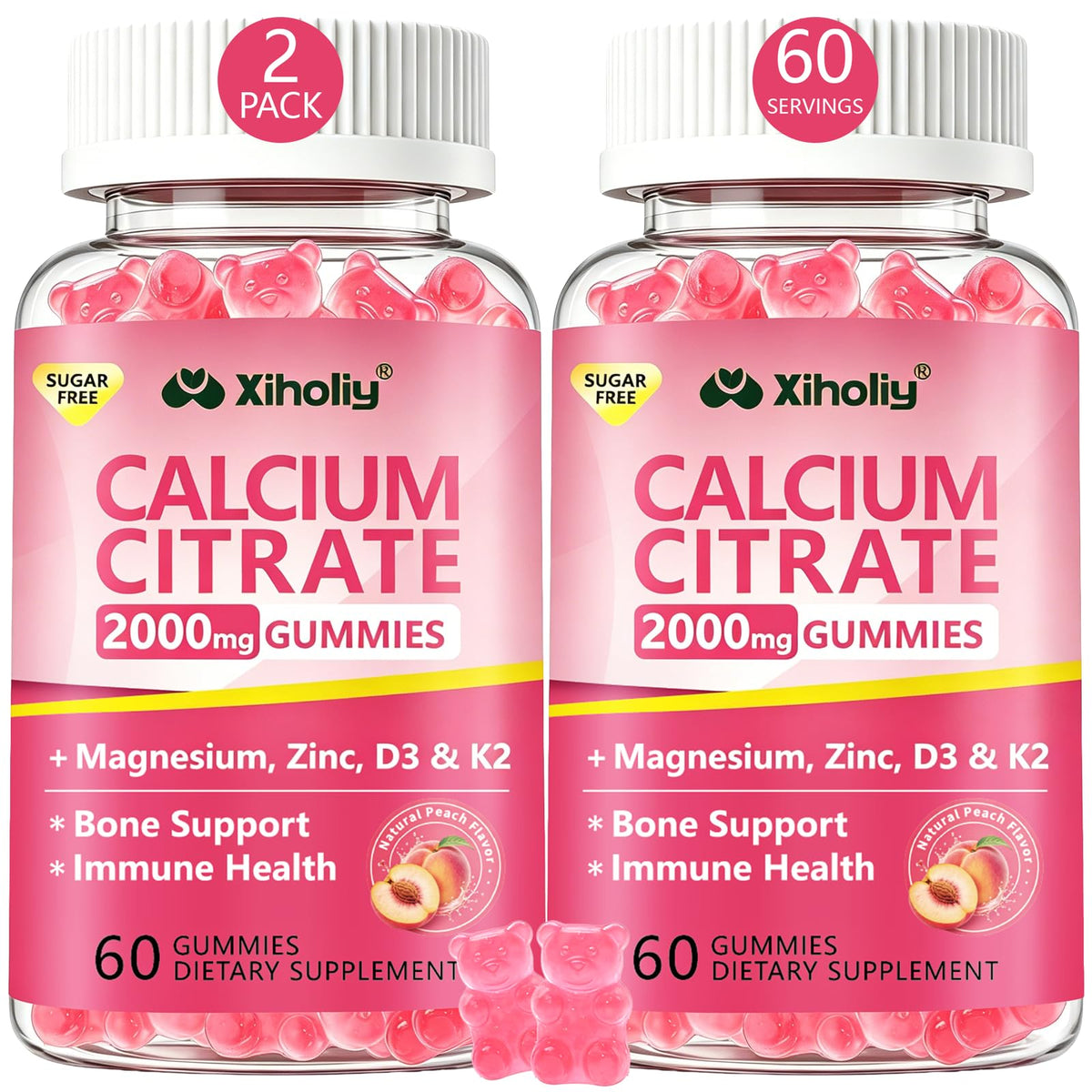 Gummies de Calcium Citrate XIHOLIY 2000 mg paquet avant