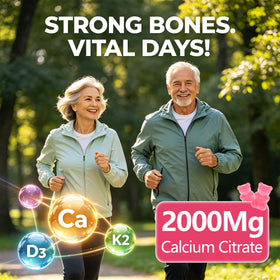 Gummies de Calcium Citrate XIHOLIY 2000 mg sur une surface en bois