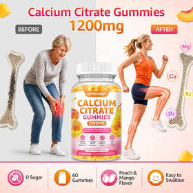 Gummies de Calcium CNCHEF 1200mg, gros plan sur les gommes