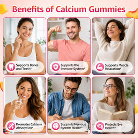 Gummies de Calcium CNCHEF 1200mg, vue arrière de l'emballage