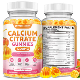 Gummies de Calcium CNCHEF 1200mg, vue de face avec emballage