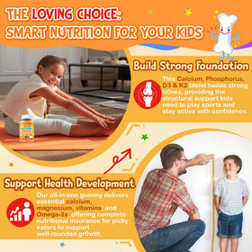 Gummies de Calcium Edmmyliy, enfants prenant les gummies