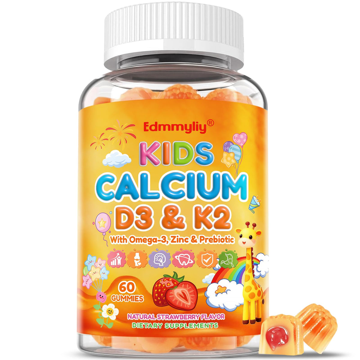Gummies de calcium Edmmyliy pour enfants, vue de face