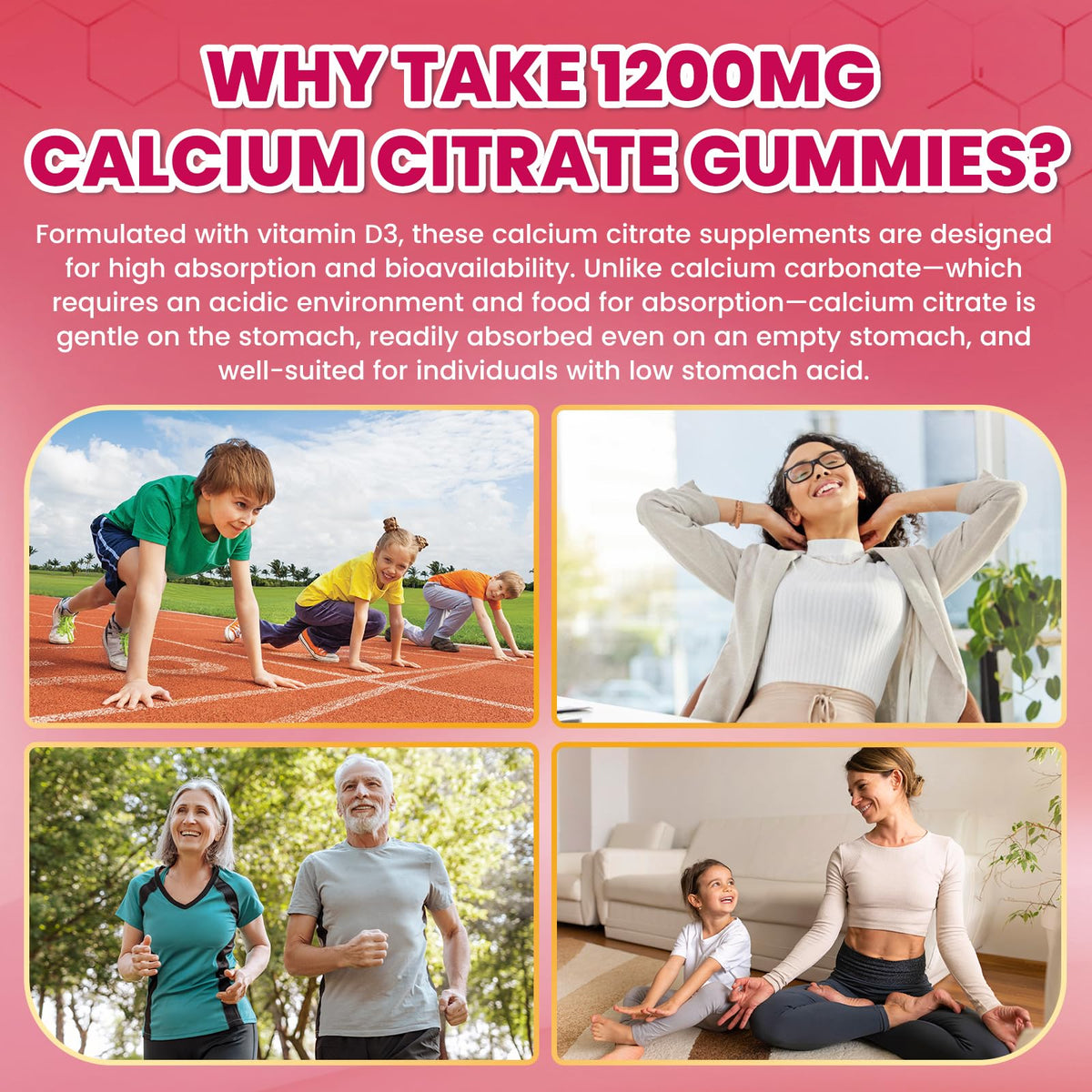Gummies de Calcium GZ HAOYUAN avec label nutritionnel affiché