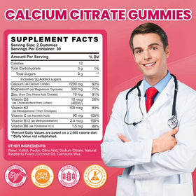 Gummies de Calcium GZ HAOYUAN sur une table avec des fruits