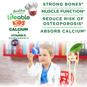 Gummies de calcium Lifeable, 500 mg de calcium par portion
