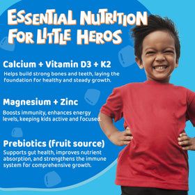 Gummies de calcium LILICARE, vue de côté avec détails nutritionnels