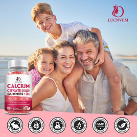 Gummies de calcium LUCNVEM avec ingrédients sur l'étiquette