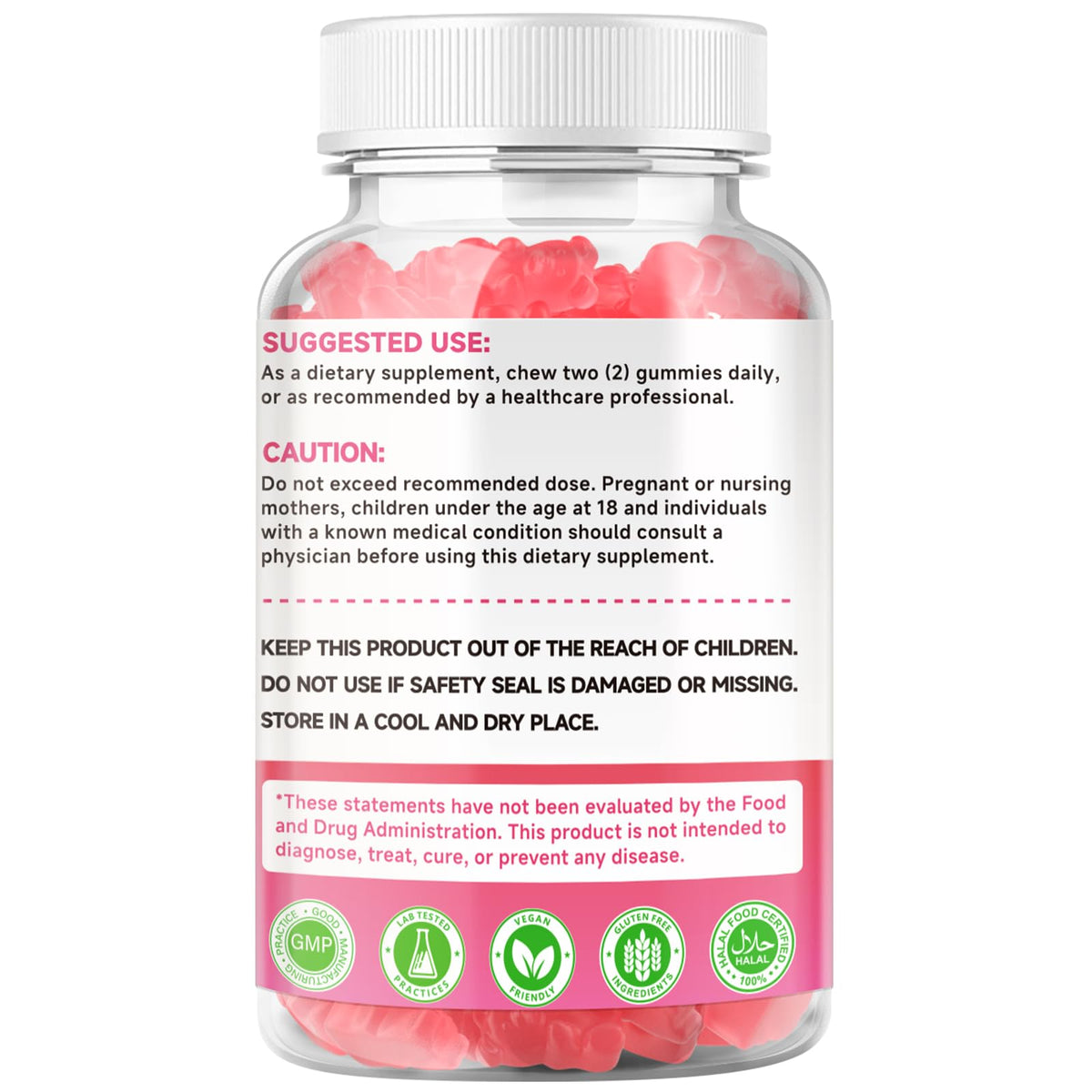 Gummies de calcium MEENCCD en portion sur une assiette