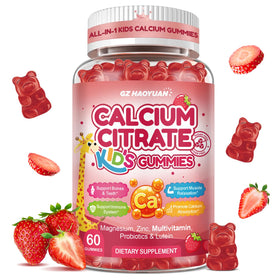 Gummies de calcium pour enfants GZ HAOYUAN en forme d'ours, goût fraise