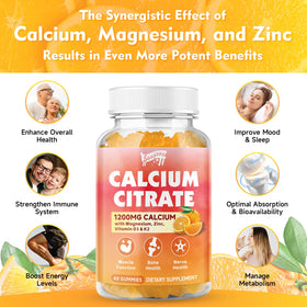 Gummies de calcium Saajoor sur une table