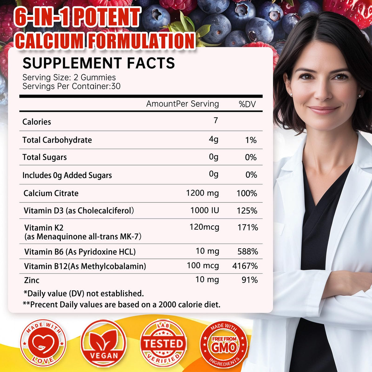 Gummies de calcium tsunshnes sur une assiette