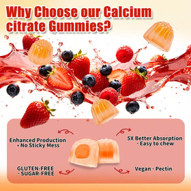 Gummies de calcium tsunshnes sur une table
