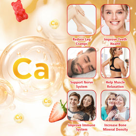 Gummies de calcium VCCHUYH, goût fraise, présentation