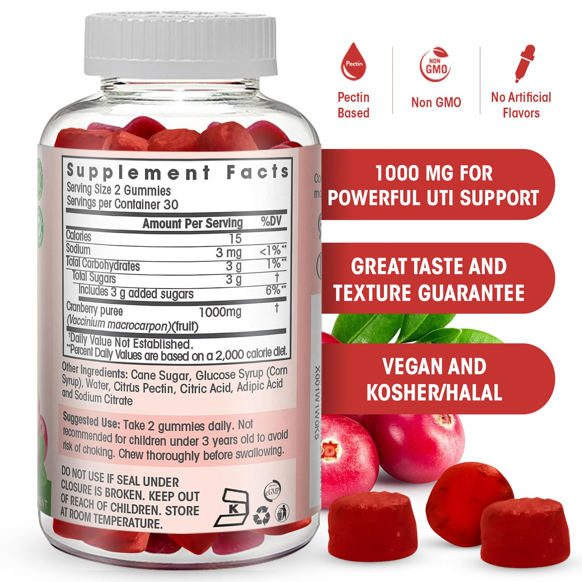Gummies de Canneberge Flamingo Supplements, présentation des gummies