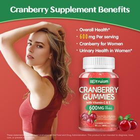 Gummies de canneberge IIEltruiom sur une assiette blanche