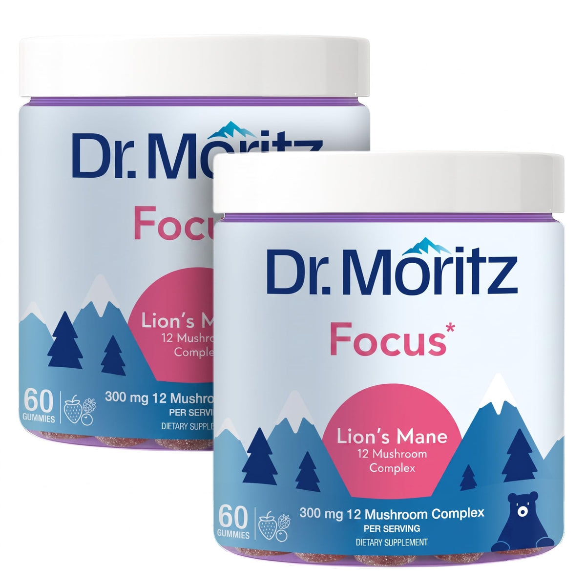 Gummies de champignon lion DR. MORITZ, pot de 120 unités