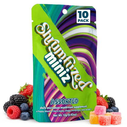 Gummies de champignons Shrumfuzed en boîte de 10, vue avant