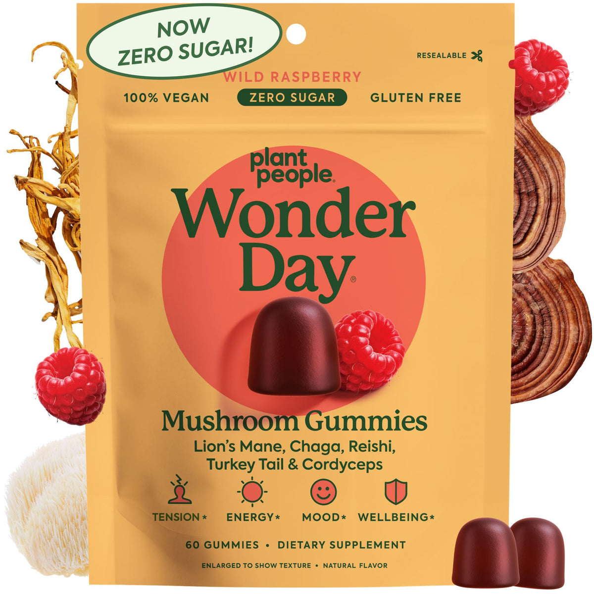 Gummies de champignons WonderDay Plant People framboise 60 unités