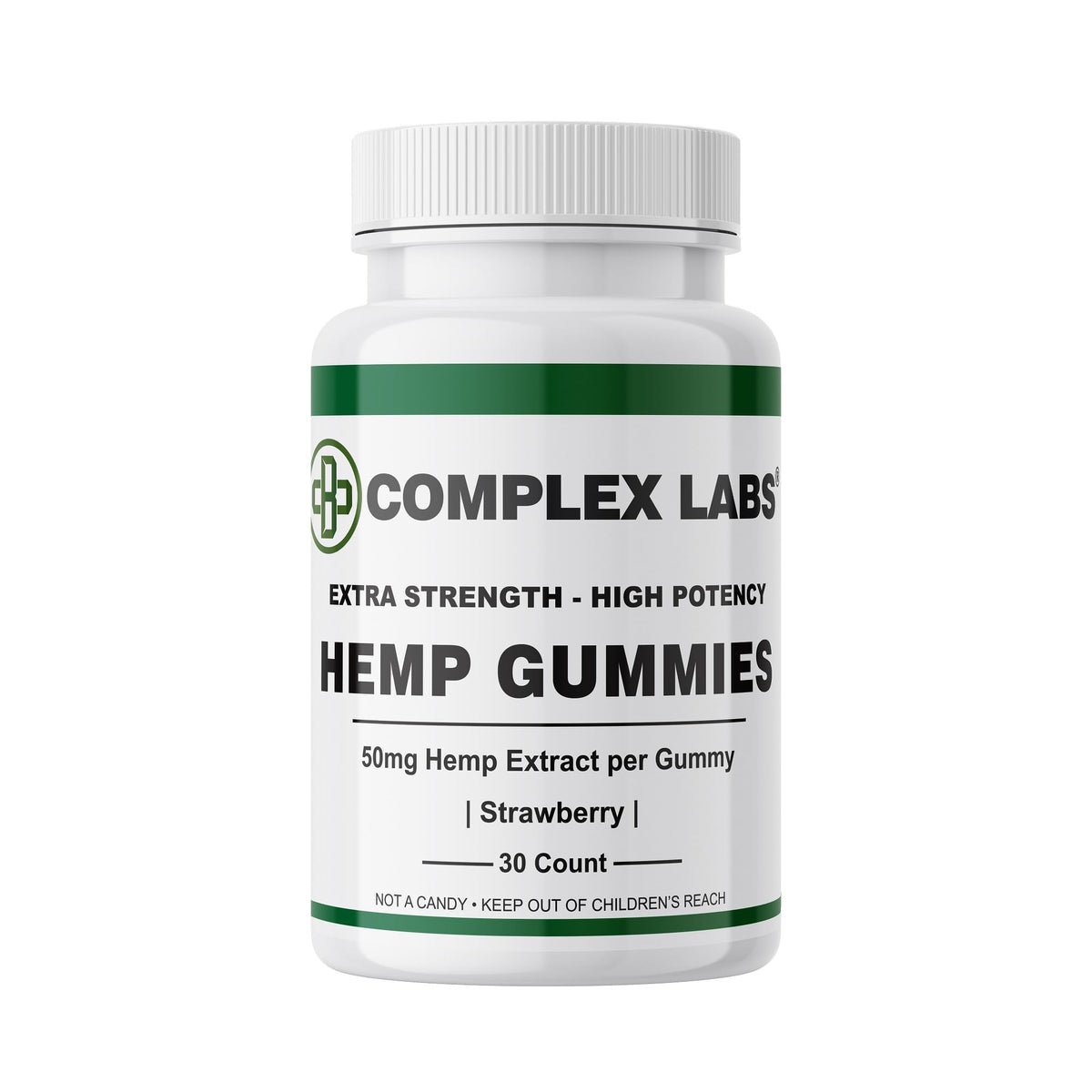 Gummies de Chanvre Cbdcomplex Labs 1500mg saveur fraise, vue de face