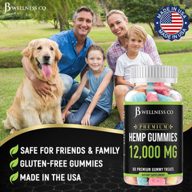 Gummies de Chanvre JB Wellness Co en gros plan sur une surface en bois