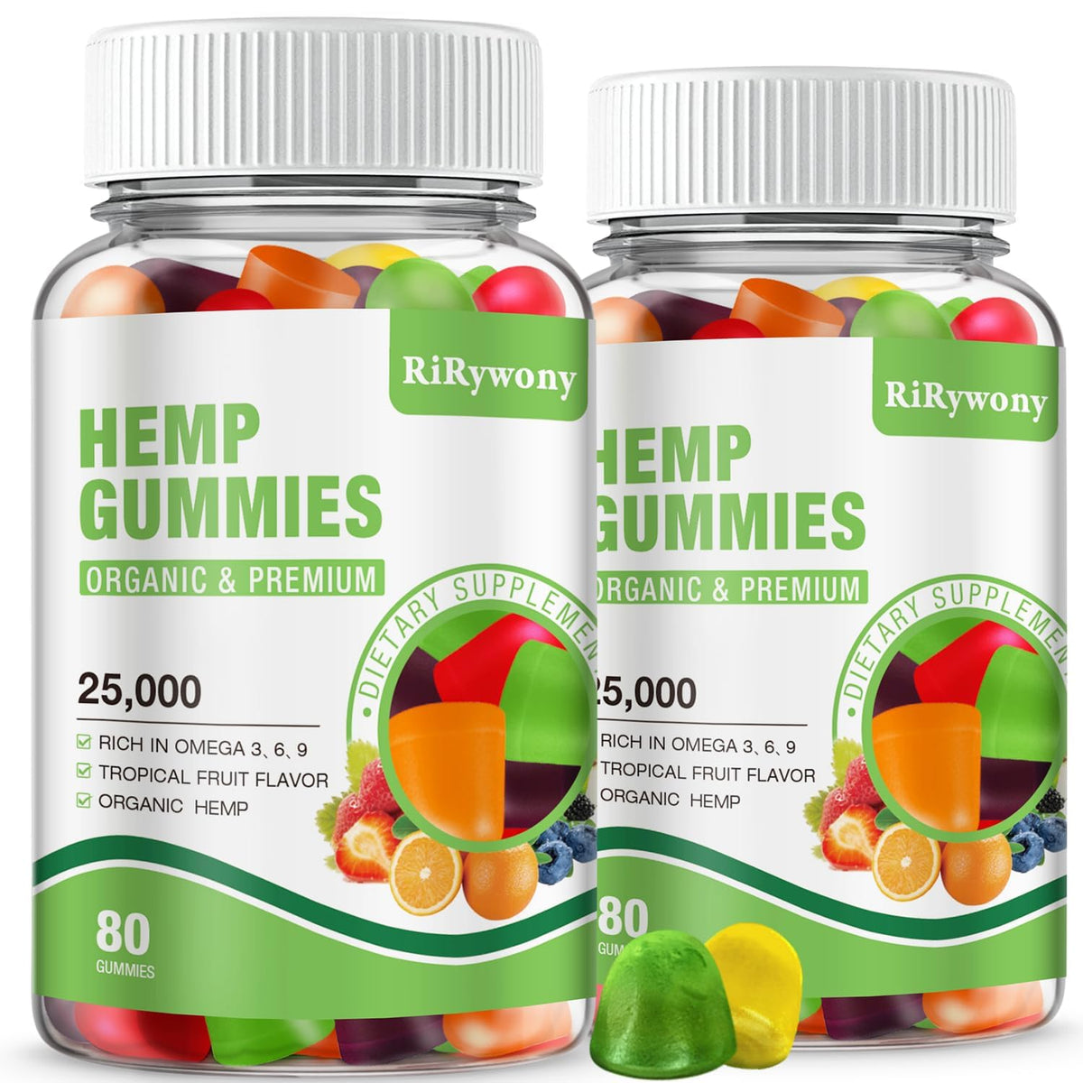 Gummies de Chanvre RiRywony Health 240 Compotes vue de face