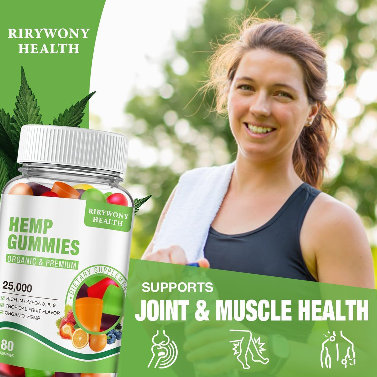 Gummies de Chanvre RiRywony Health en gros plan