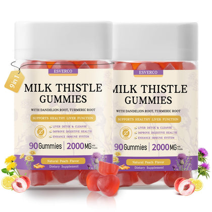 Gummies de Chardon-Marie esverco 2000mg devant un fond blanc