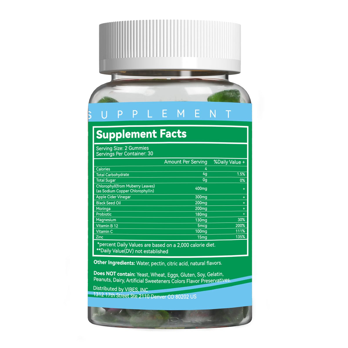 Gummies de chlorophylle EAZGOO, présentation des ingrédients