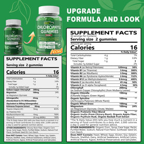 Gummies de chlorophylle EnvyCure avec ingrédients bio