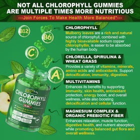 Gummies de chlorophylle EnvyCure sur une table en bois